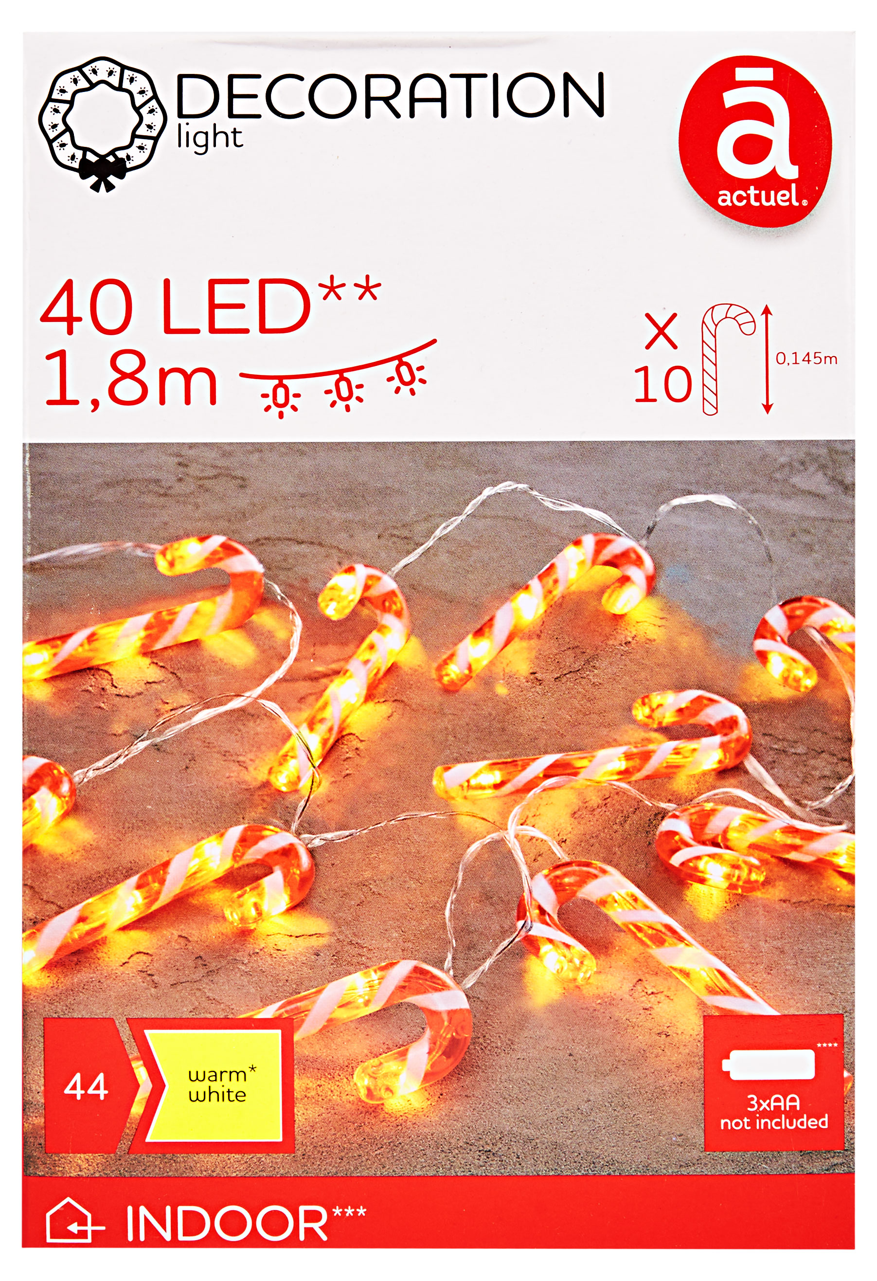 

Электрогирлянда Actuel Леденцы на батарейках 40 LED, 1,8 м