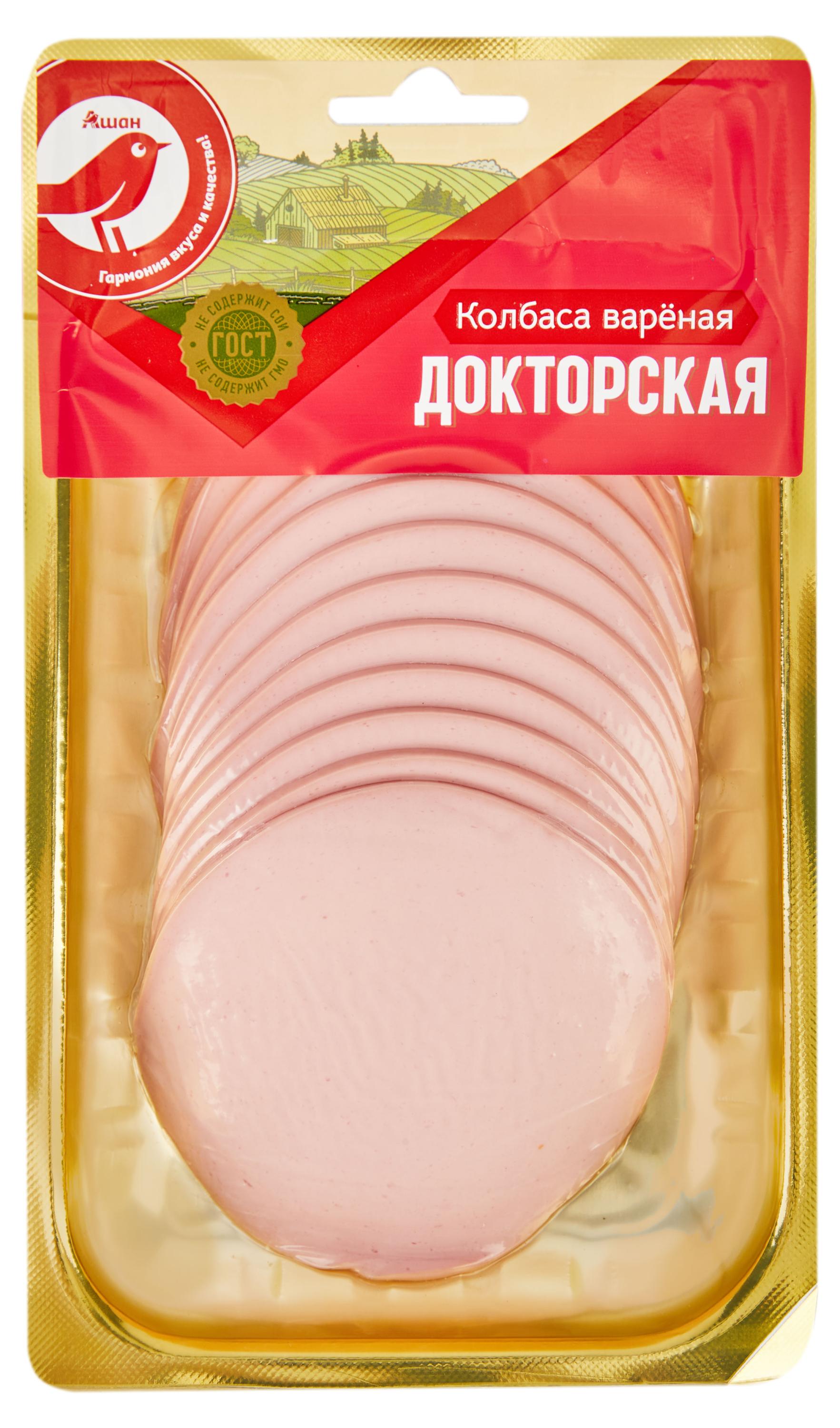 

Колбаса вареная АШАН Красная птица Докторская нарезка, 300 г