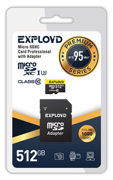 

Карта памяти Exployd MicroSD 512GB с адаптером