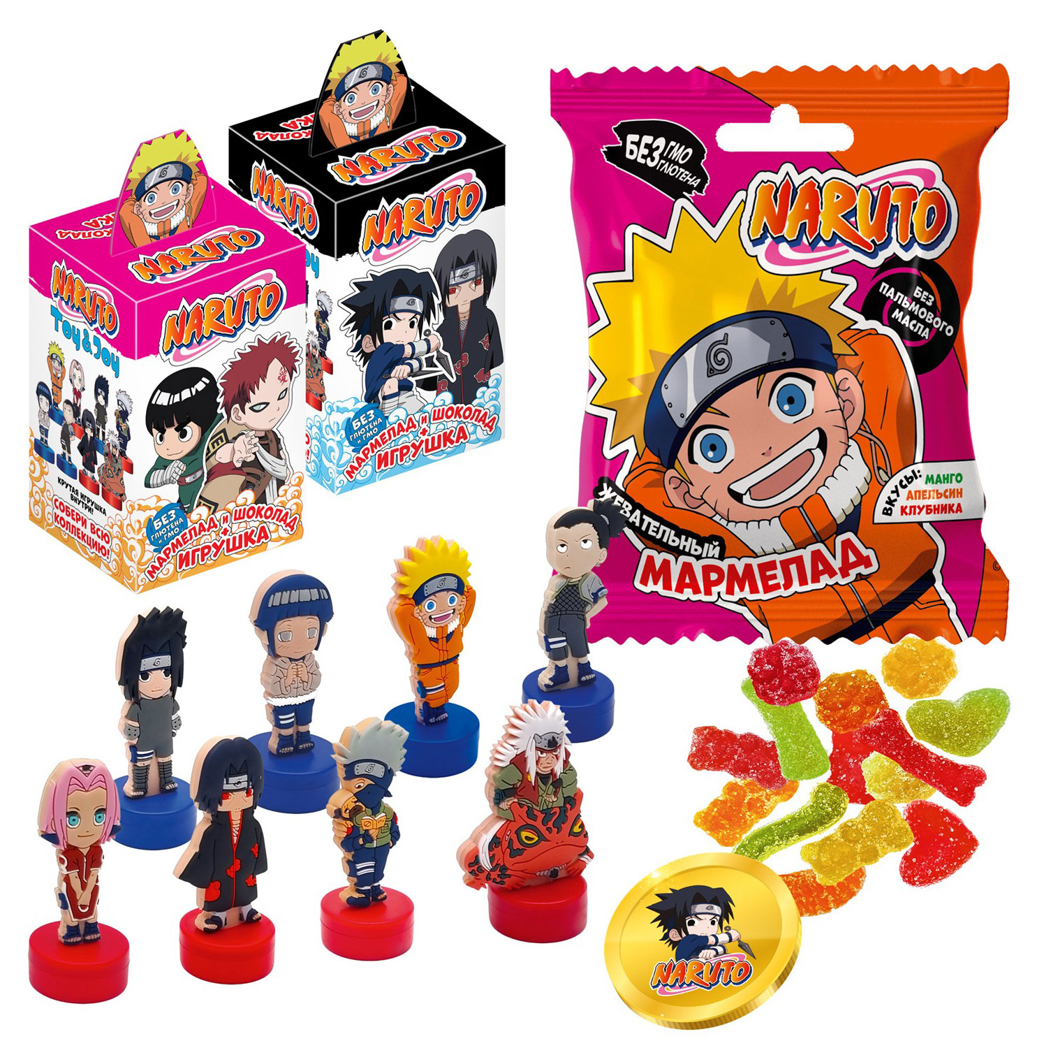 Изображение товара Жевательный мармелад Naruto Shippuden с медалью из шоколада 34.5 г