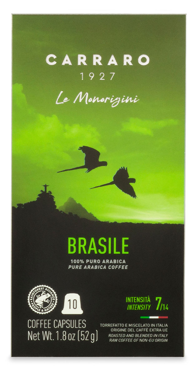 

Кофе молотый в капсулах Carraro Brasile, 10 шт