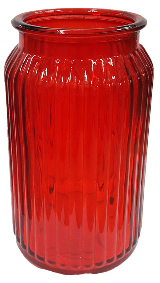 

Ваза стеклянная декоративная настольная NinaGlass Реана красная, 20 см