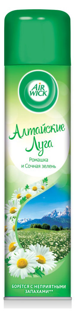 

Освежитель воздуха Air Wick Алтайские луга Ромашка и Сочная зелень, 290 мл
