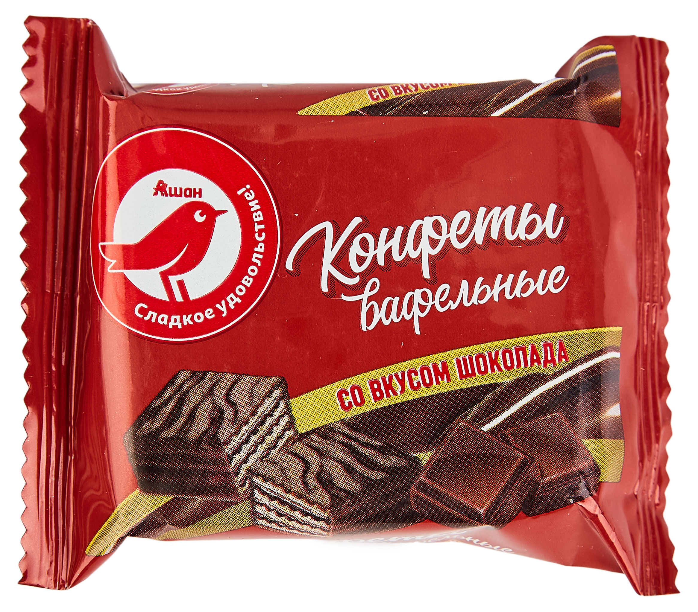 Изображение товара Конфеты вафельные АШАН Красная птица Шоколадные, вес