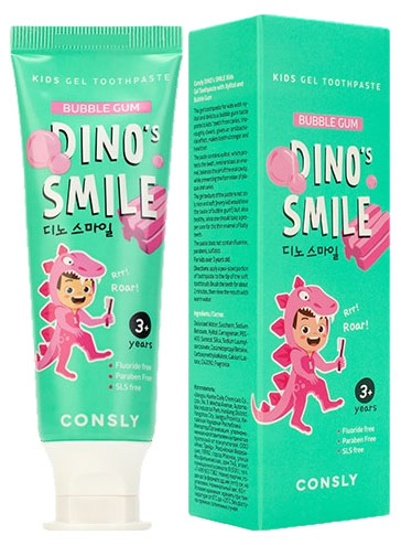 Изображение товара Детская гелевая зубная паста CONSLY с ксилитом и вкусом жвачки 60 г