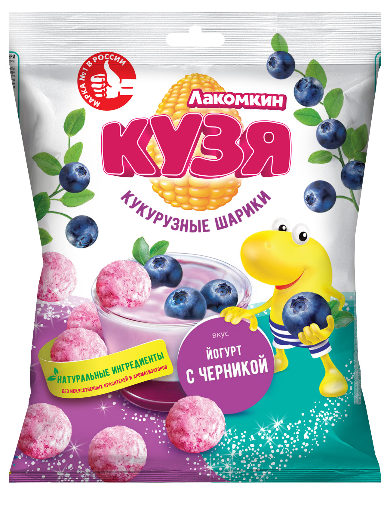 

Палочки кукурузные Русскарт КУЗЯ Лакомкин со вкусом йогурта с черникой, 50 г