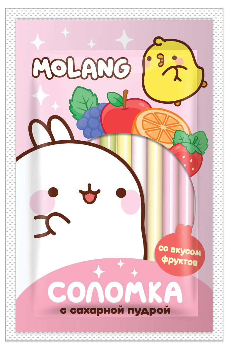 

Фруктовая соломка КОНФИТРЕЙД Molang с сахарной пудрой, 7 г