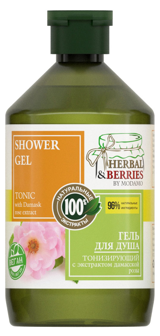 

Гель для душа Herbal&Berries Тонизирующий с экстрактом дамасской розы, 500 мл