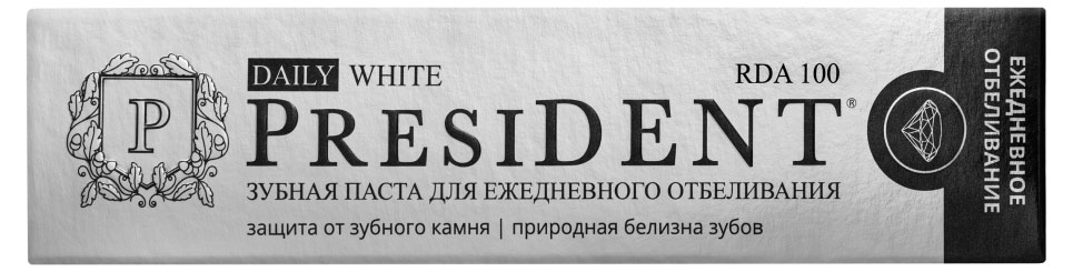 

Зубная паста President Daily white, 68 г