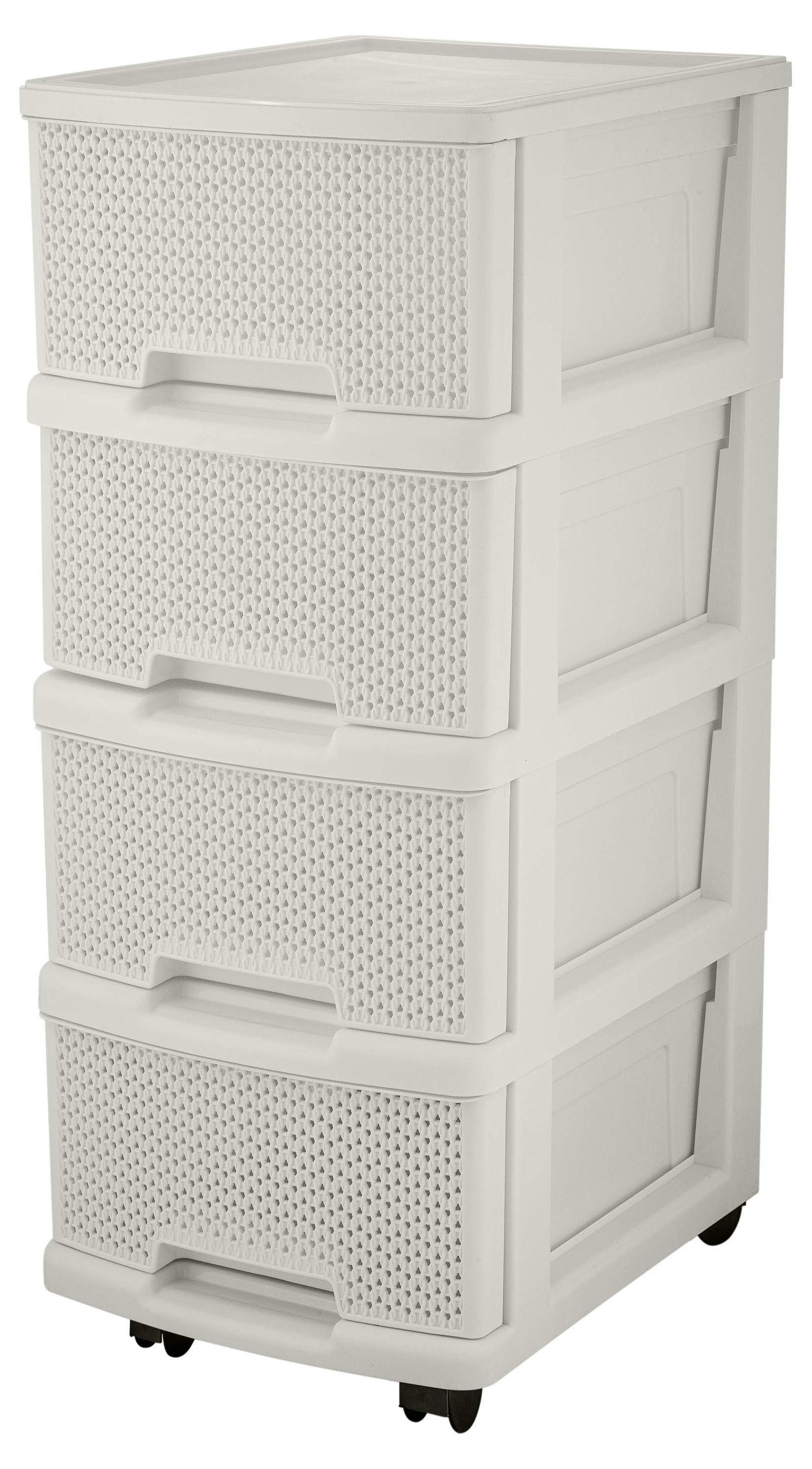 

Комод Keeplex Ajur с ящиками на колесиках четырехсекционный, 37х30х73 см