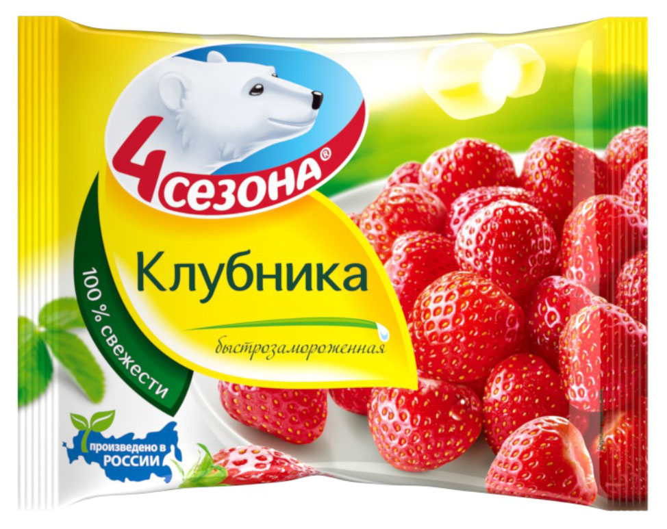 

Клубника 4 Сезона быстрозамороженная, 300 г