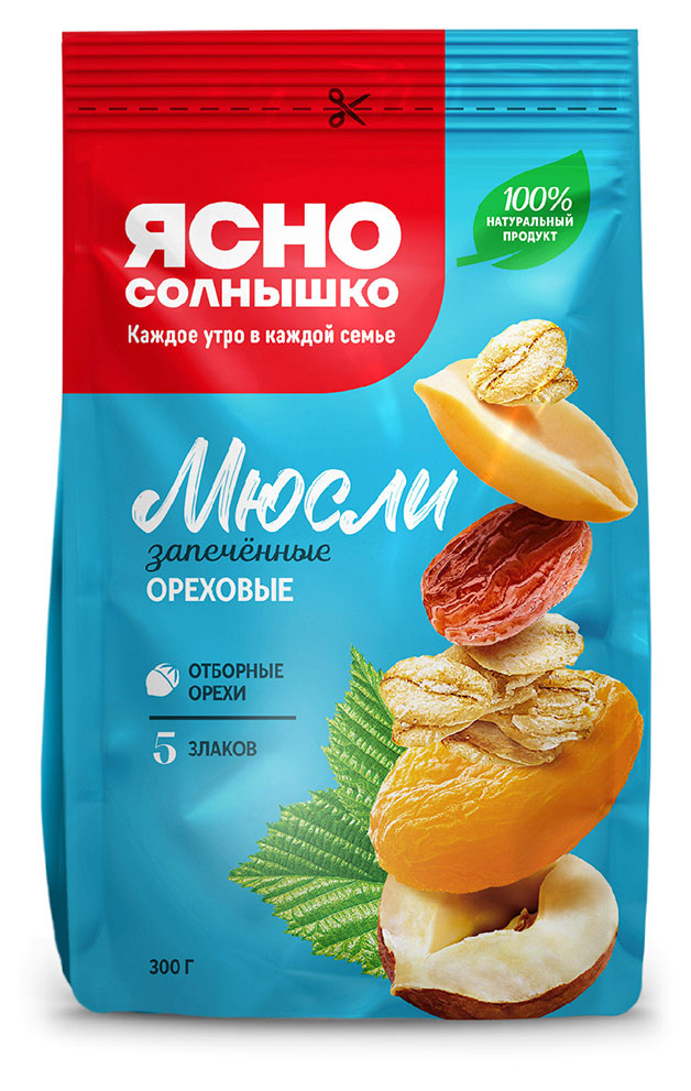 

Мюсли Ясно солнышко ореховые запеченные, 300 г