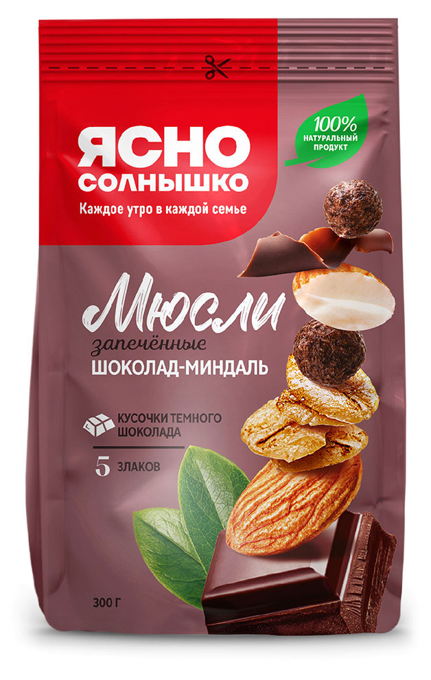 

Мюсли Ясно солнышко шоколадно-миндальные запеченные, 300 г