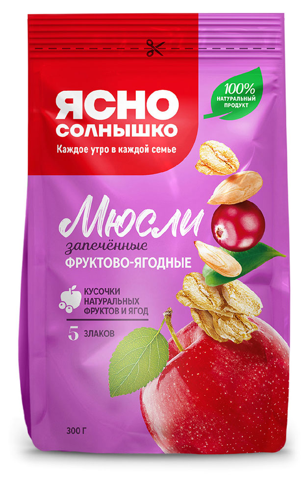 

Мюсли Ясно солнышко фруктово-ягодные запеченные, 300 г