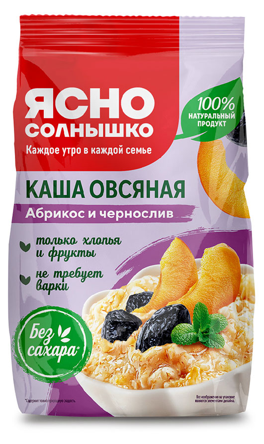 

Каша овсяная Ясно солнышко с абрикосом и черносливом, 300 г