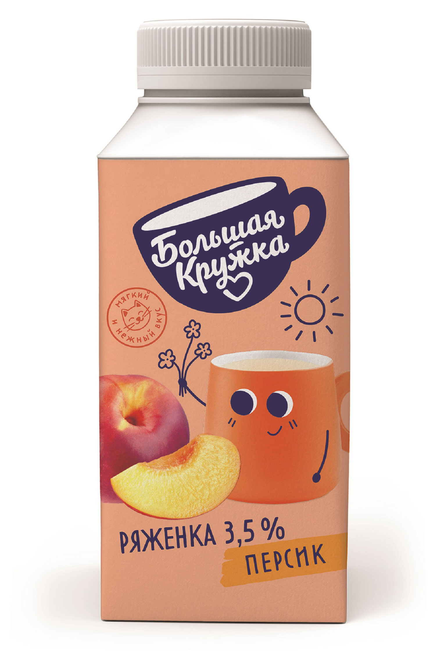 

Ряженка Большая кружка Персик 3,5% БЗМЖ, 280 г
