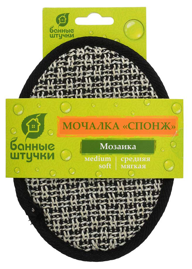

Мочалка спонж для бани и сауны Банные Штучки Мозаика medium soft, 12,5х17,5 см