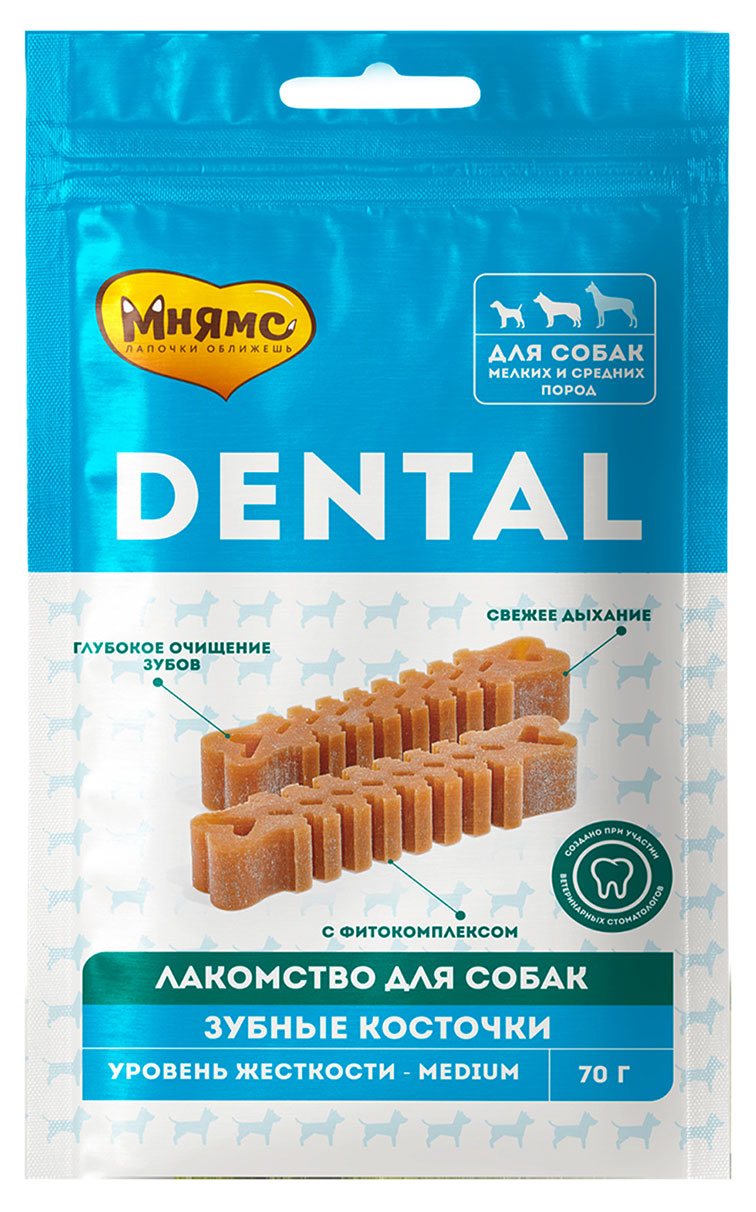 

Лакомство для собак Мнямс Dental Зубные косточки, 70 г