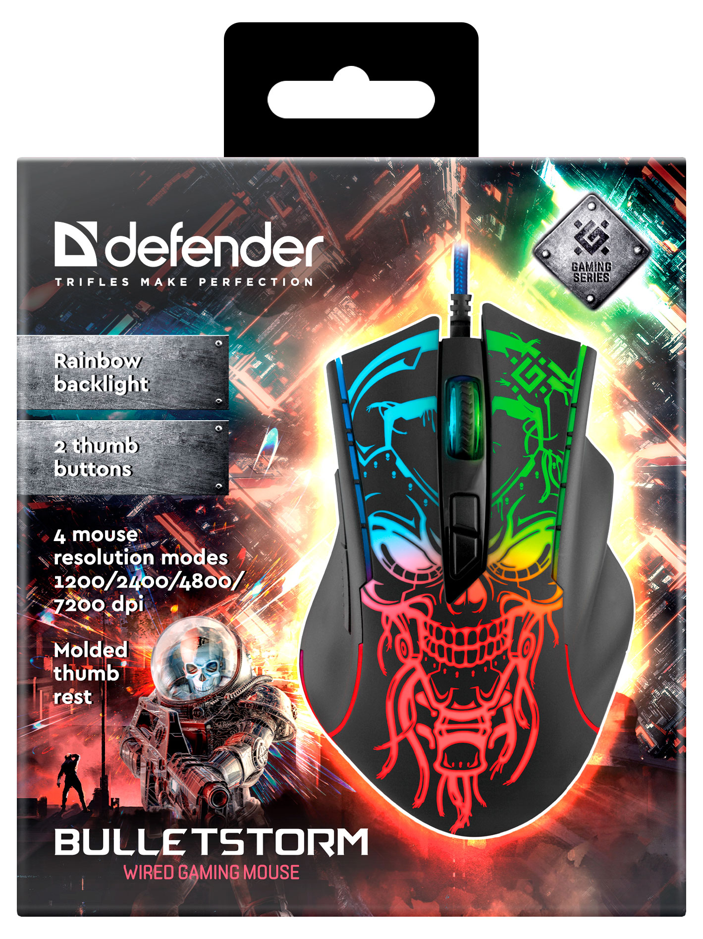 

Мышь игровая проводная Defender Bulletstorm GM-928 7 кнопок
