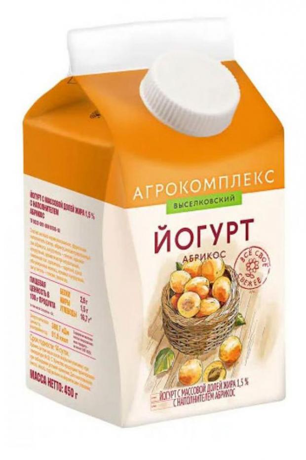 

Йогурт питьевой Агрокомплекс Абрикос 2,5% БЗМЖ, 450 мл