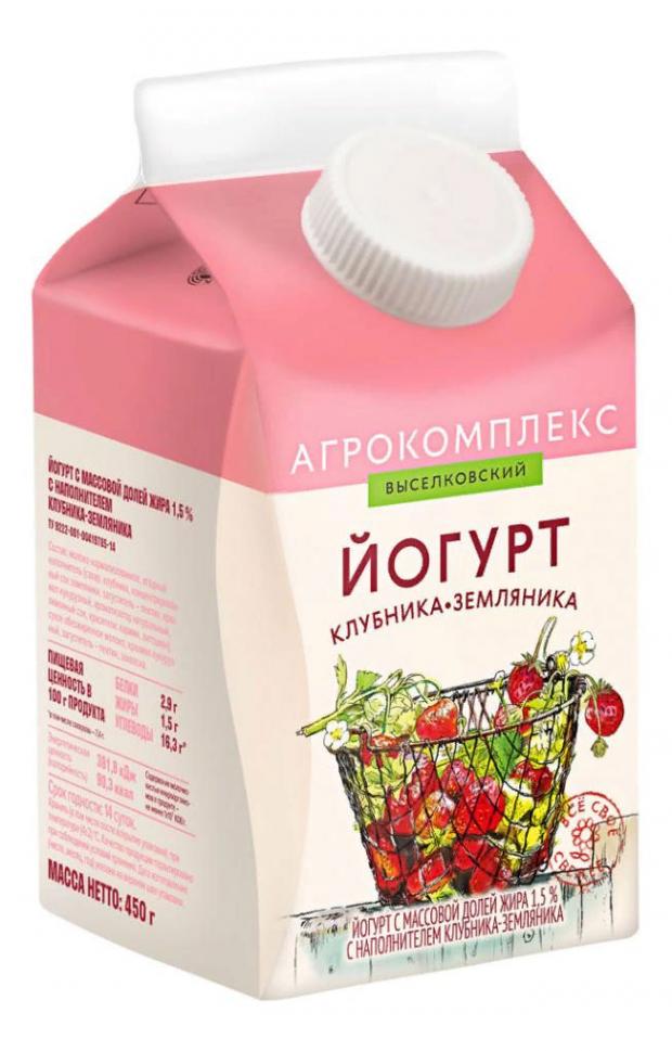 

Йогурт питьевой Агрокомплекс клубника земляника 2,5% БЗМЖ, 450 мл
