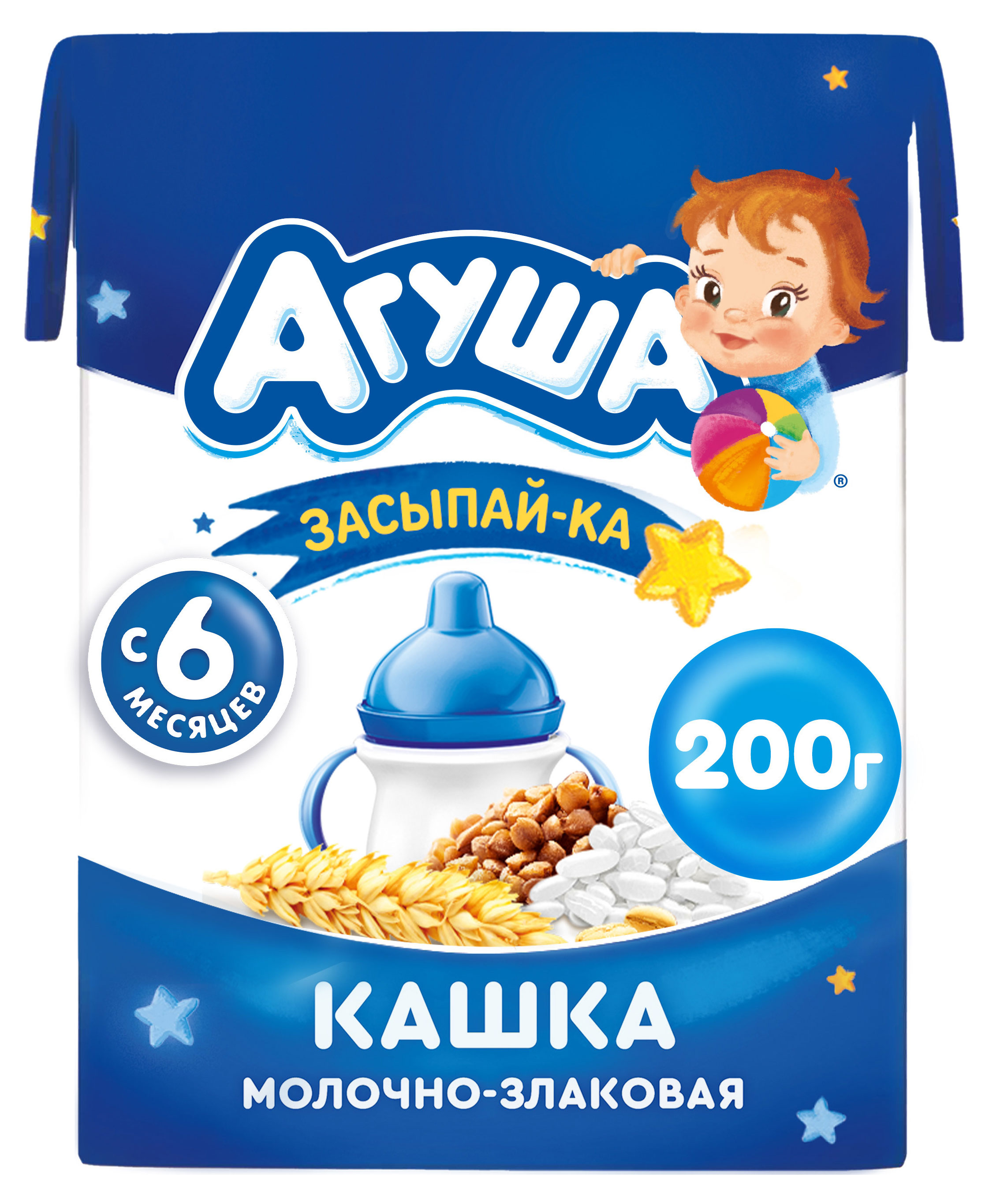 

Каша молочная Агуша злаковая Засыпай-ка 1,8%, 190 мл