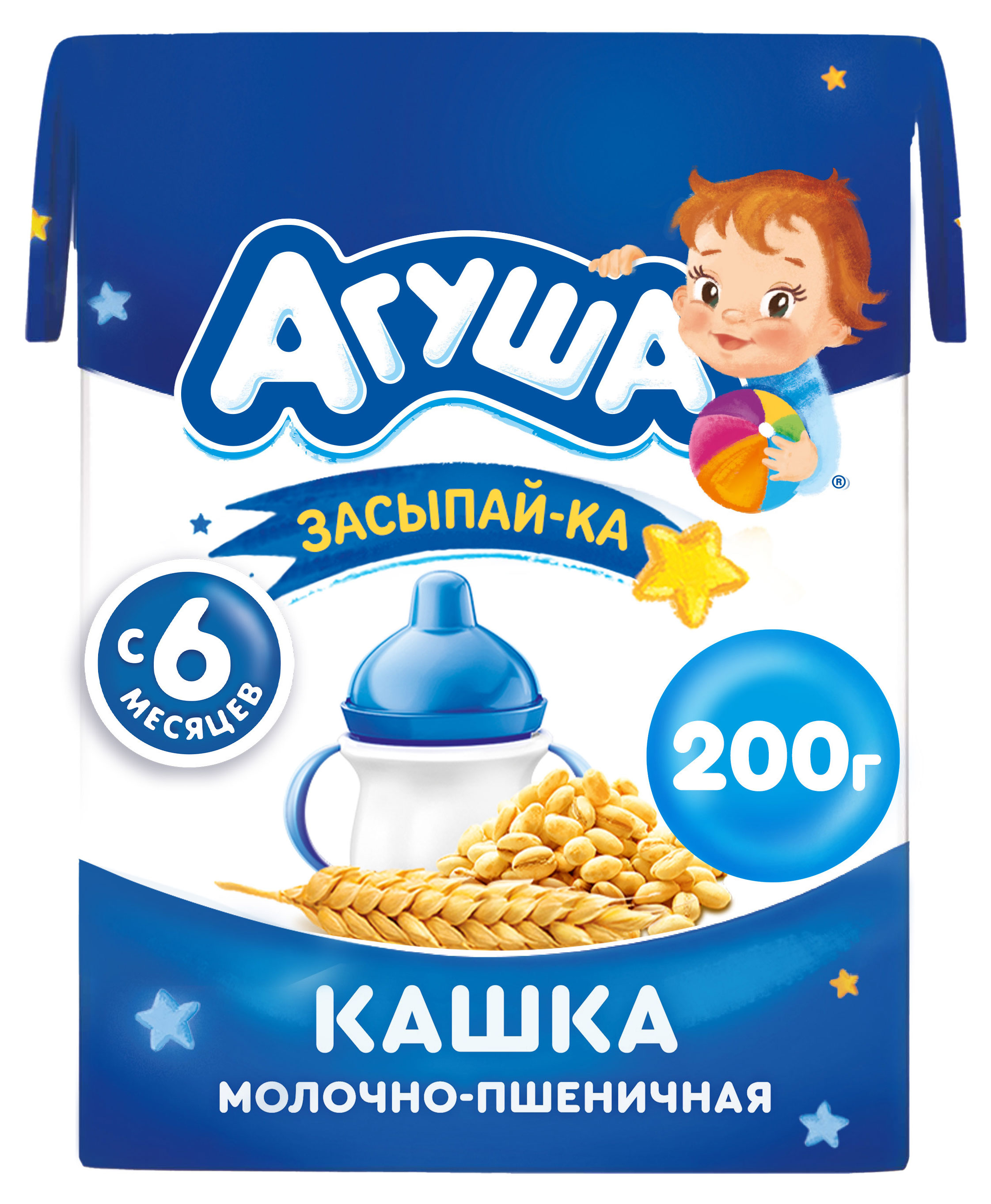 

Каша молочная Агуша пшеничная Засыпай-ка 1,8%, 190 мл