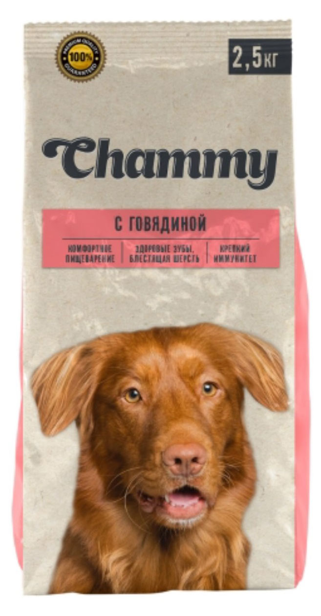 

Сухой корм для собак мелких и средних пород Chammy с говядиной, 2,5 кг