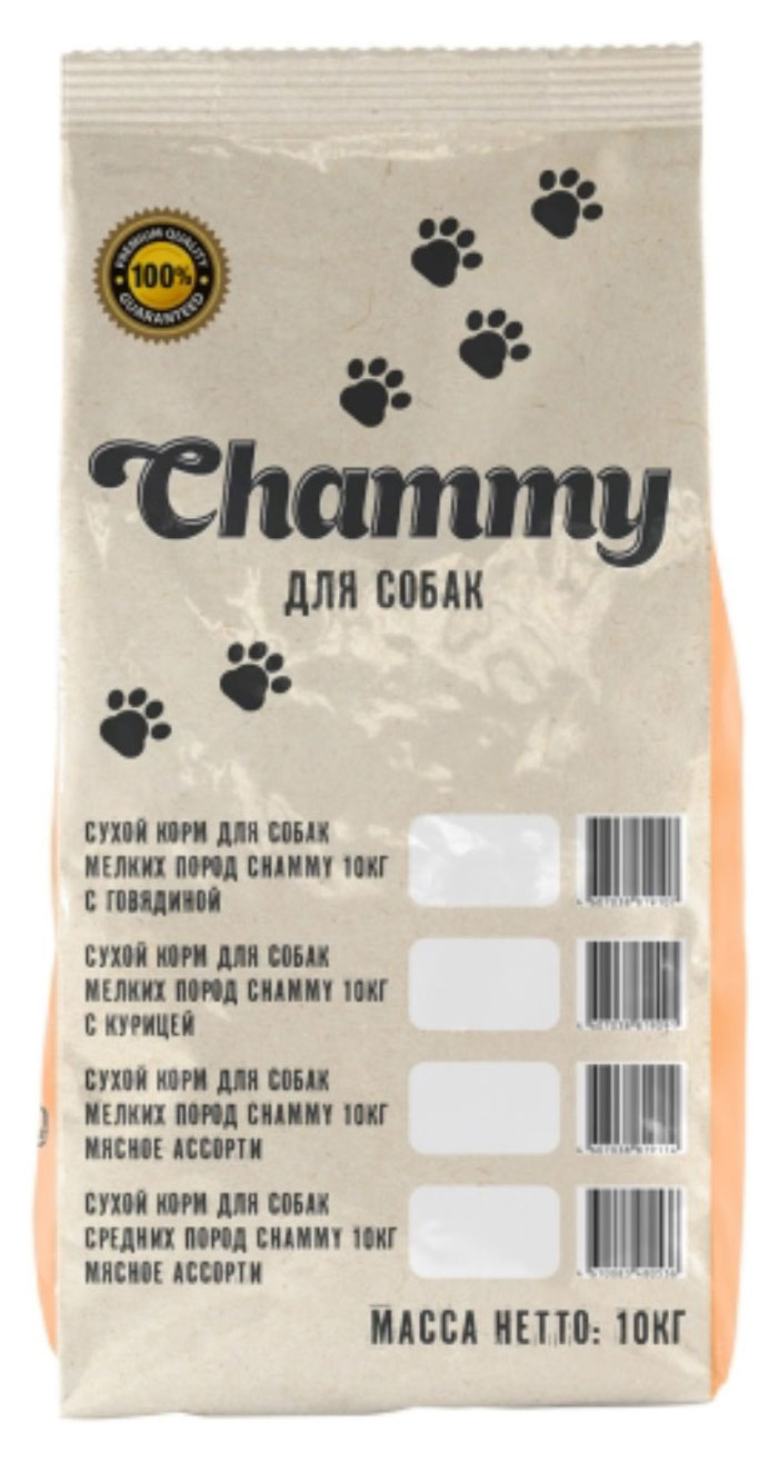 

Сухой корм для собак мелких пород Chammy мясное ассорти, 10 кг