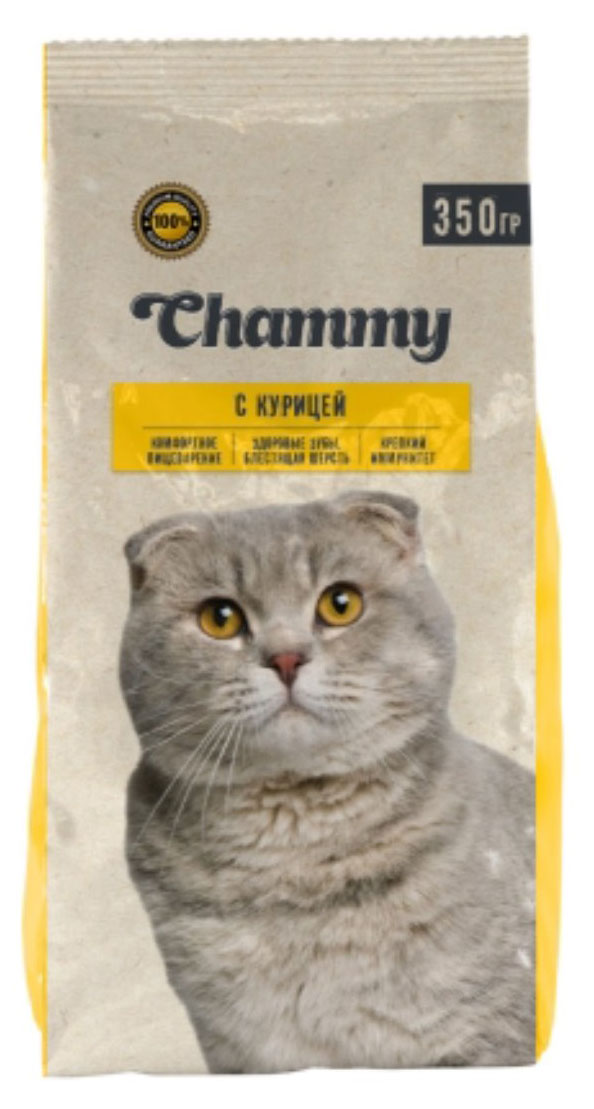 

Сухой корм для кошек Chammy с курицей, 350 г