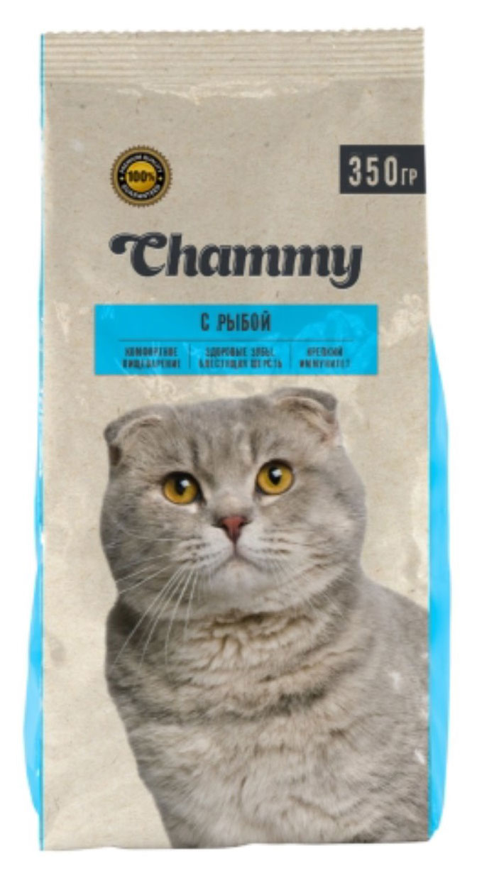 

Сухой корм для кошек Chammy с рыбой, 350 г