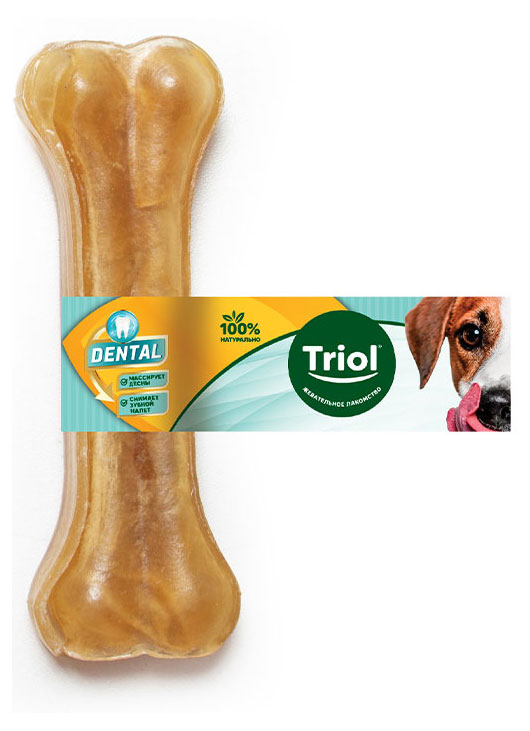 

Лакомство для собак Triol Косточка жевательная Dental 10см, 30 г