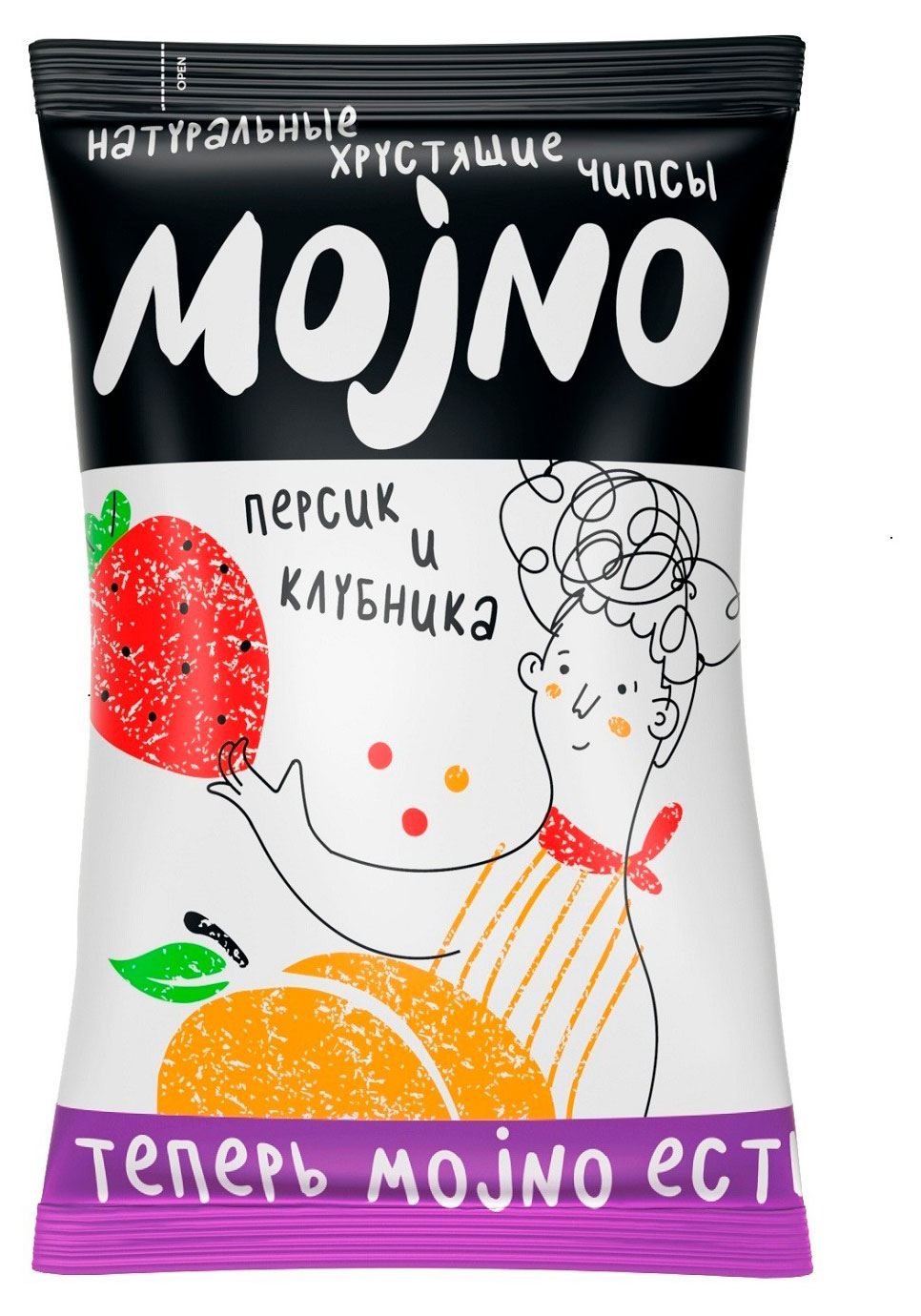 

Чипсы натуральные Mojno Милкшейк из персика и клубники, 50 г