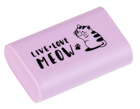 

Ластик Meshu Live Love Meow термопластичная резина 37х24х11мм, 1 шт