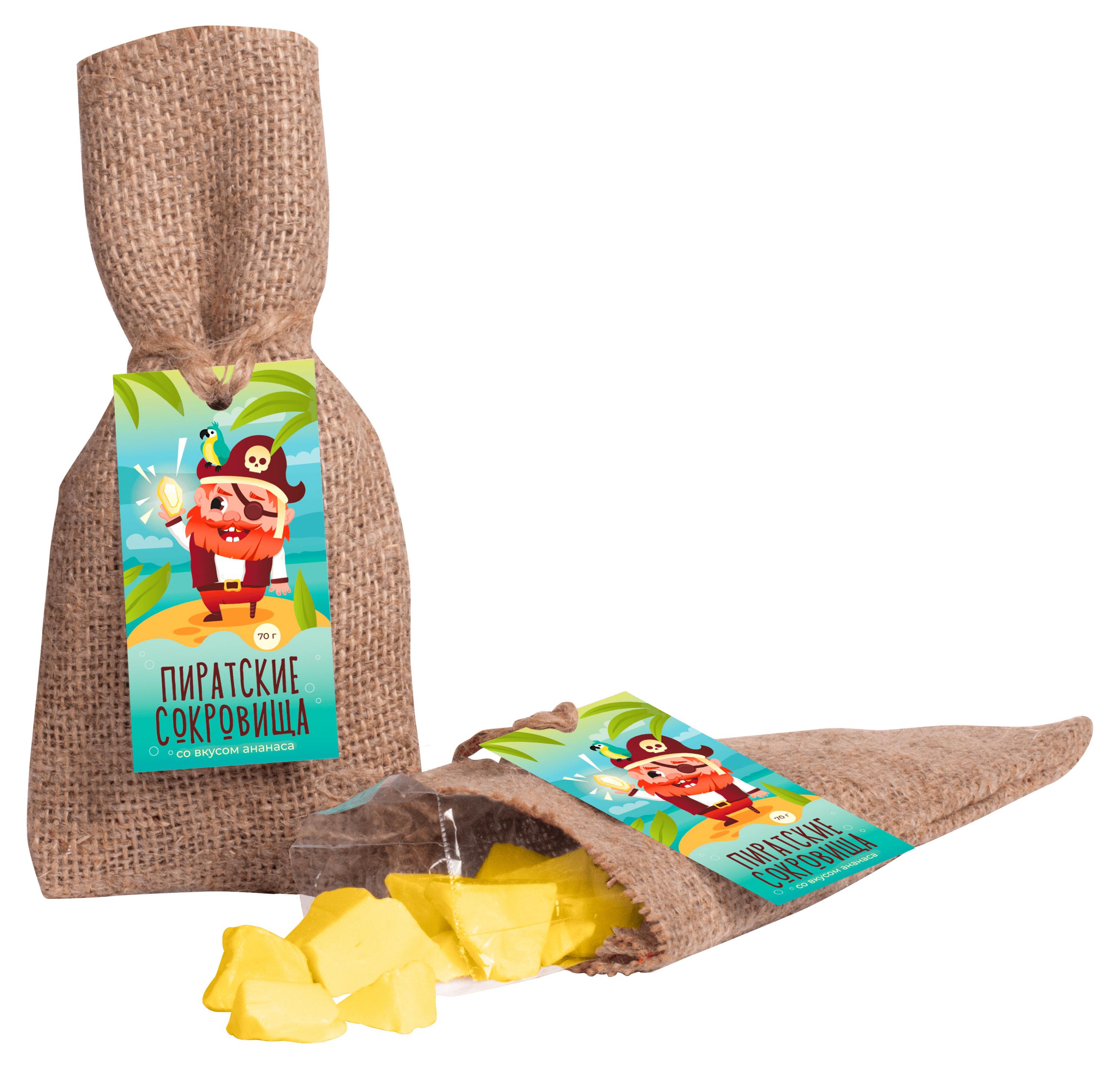 

Карамель леденцовая Sweet Ness Пиратские сокровища со вкусом ананаса, 70 г