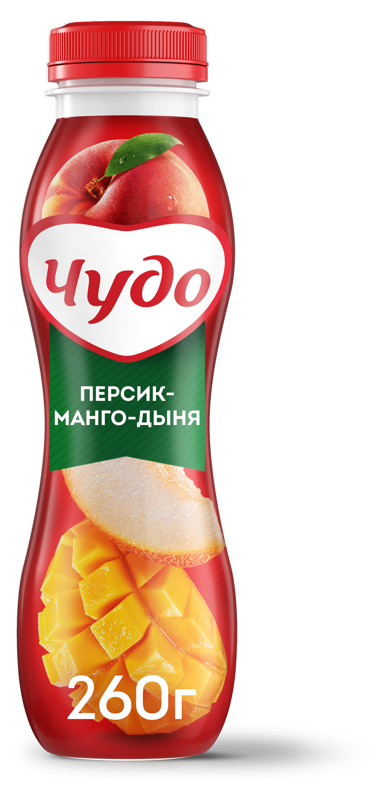 Чудо | Йогурт питьевой «Чудо» Персик-Манго-Дыня 1,9%, 260 г