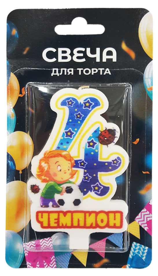 

Свеча для торта Цифра 4 Чемпион