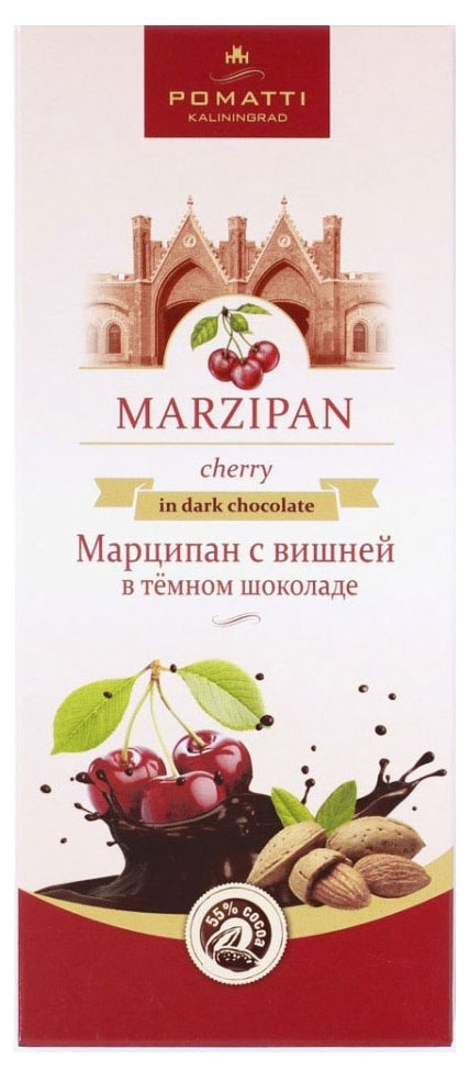 

Марципан POMATTI с вишней в темном шоколаде, 85 г