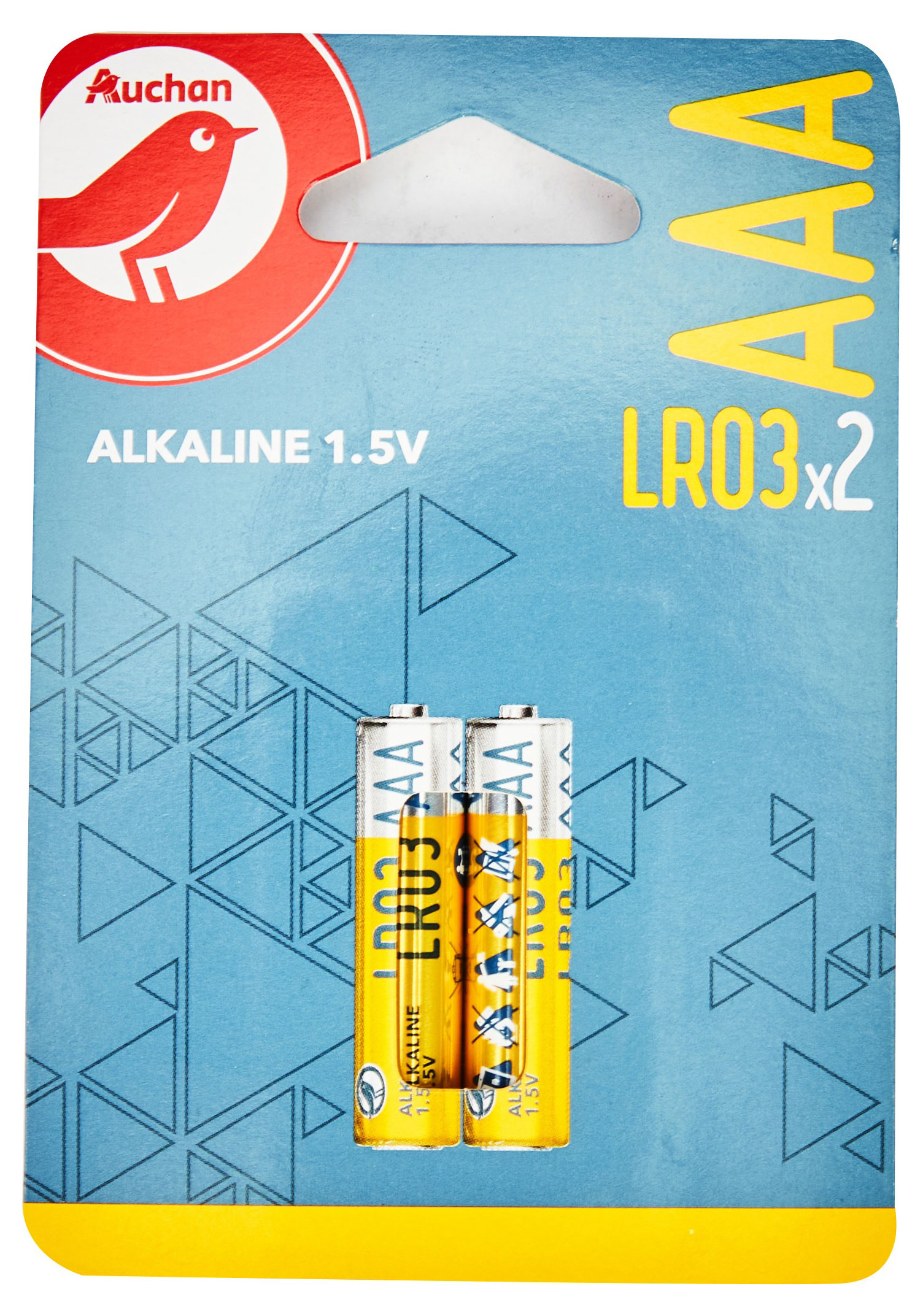 

Батарейки АШАН Красная птица алкалиновые AAA LR03, 2 шт