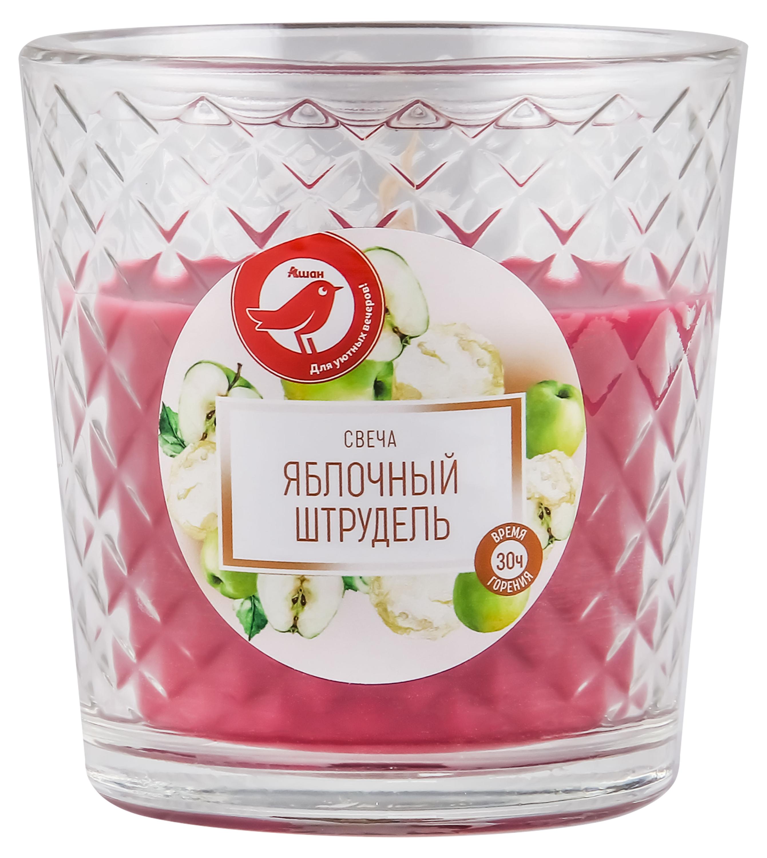 

Свеча АШАН Красная птица с ароматом яблочного штруделя в стакане, 30 ч