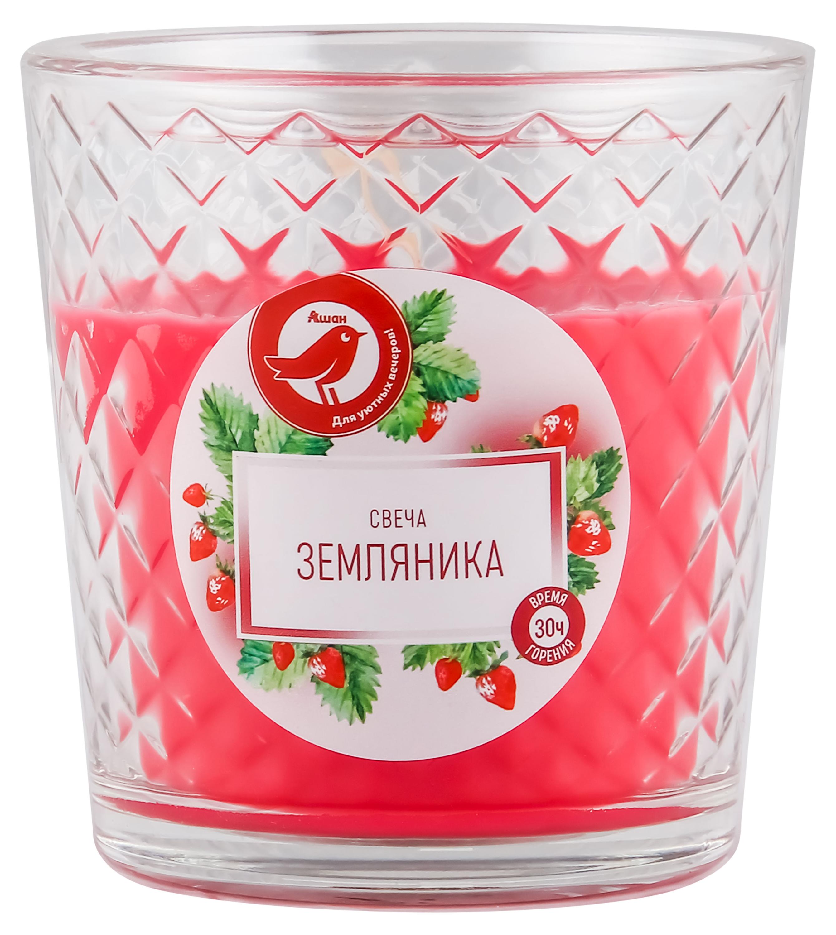 

Свеча АШАН Красная птица с ароматом земляники в стакане, 30 ч