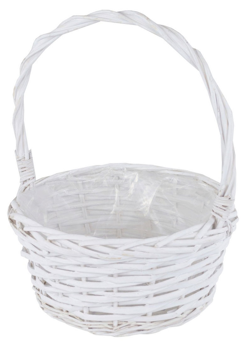 

Корзина плетеная ива белая для цветов и подарков, d 20 см