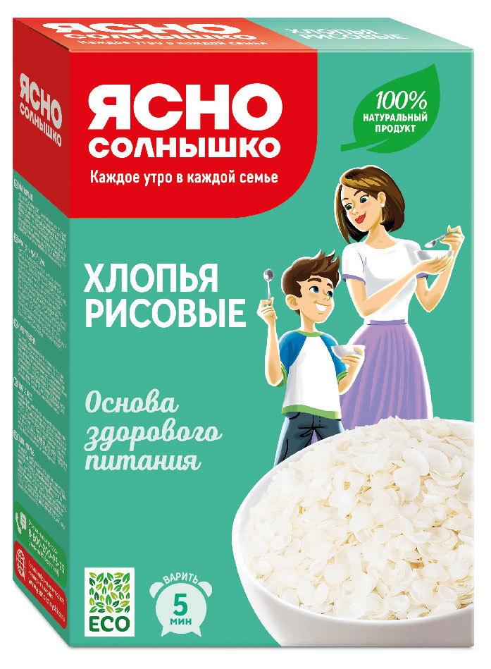 

Хлопья рисовые Ясно солнышко отборные зерна риса, 375 г