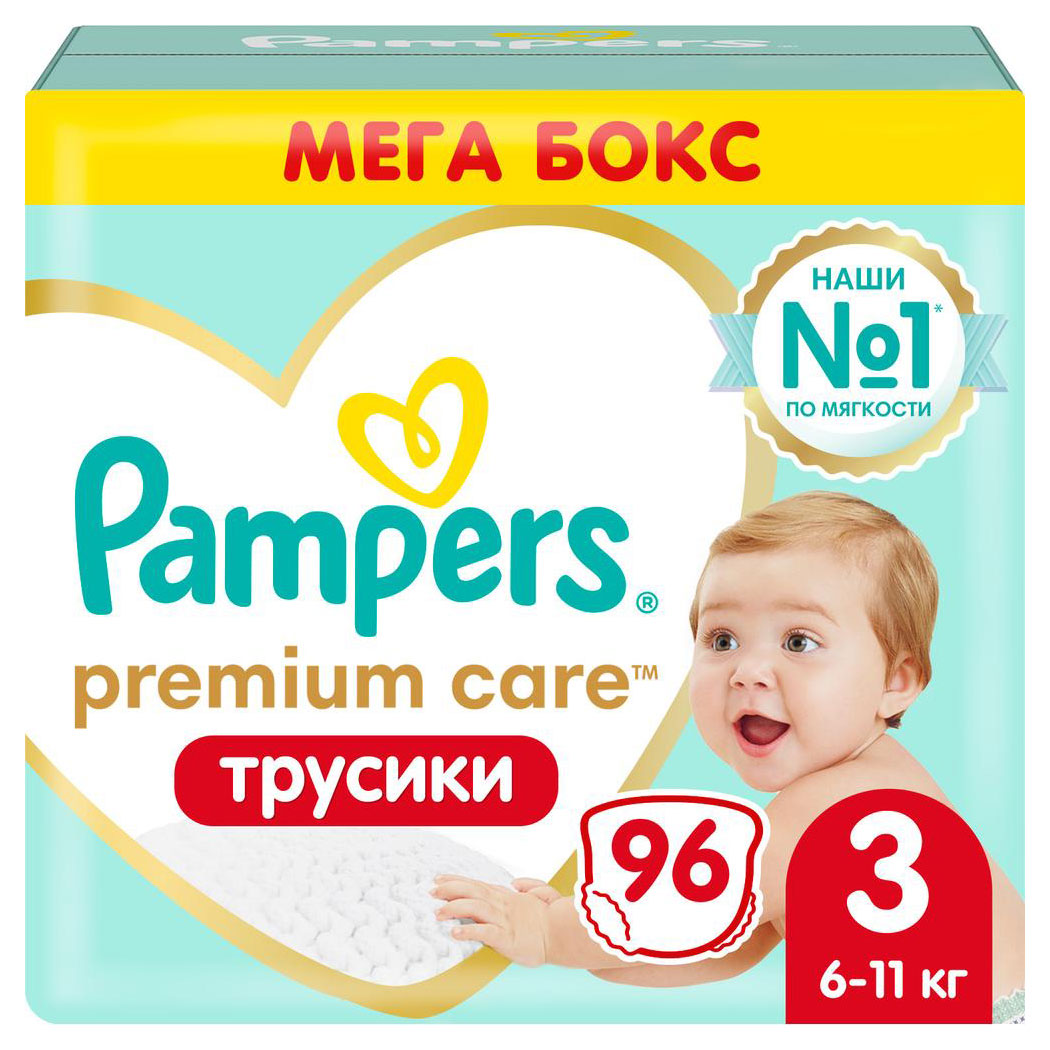 

Трусики Pampers Premium Care Размер 3 (6-11 кг), 96 шт