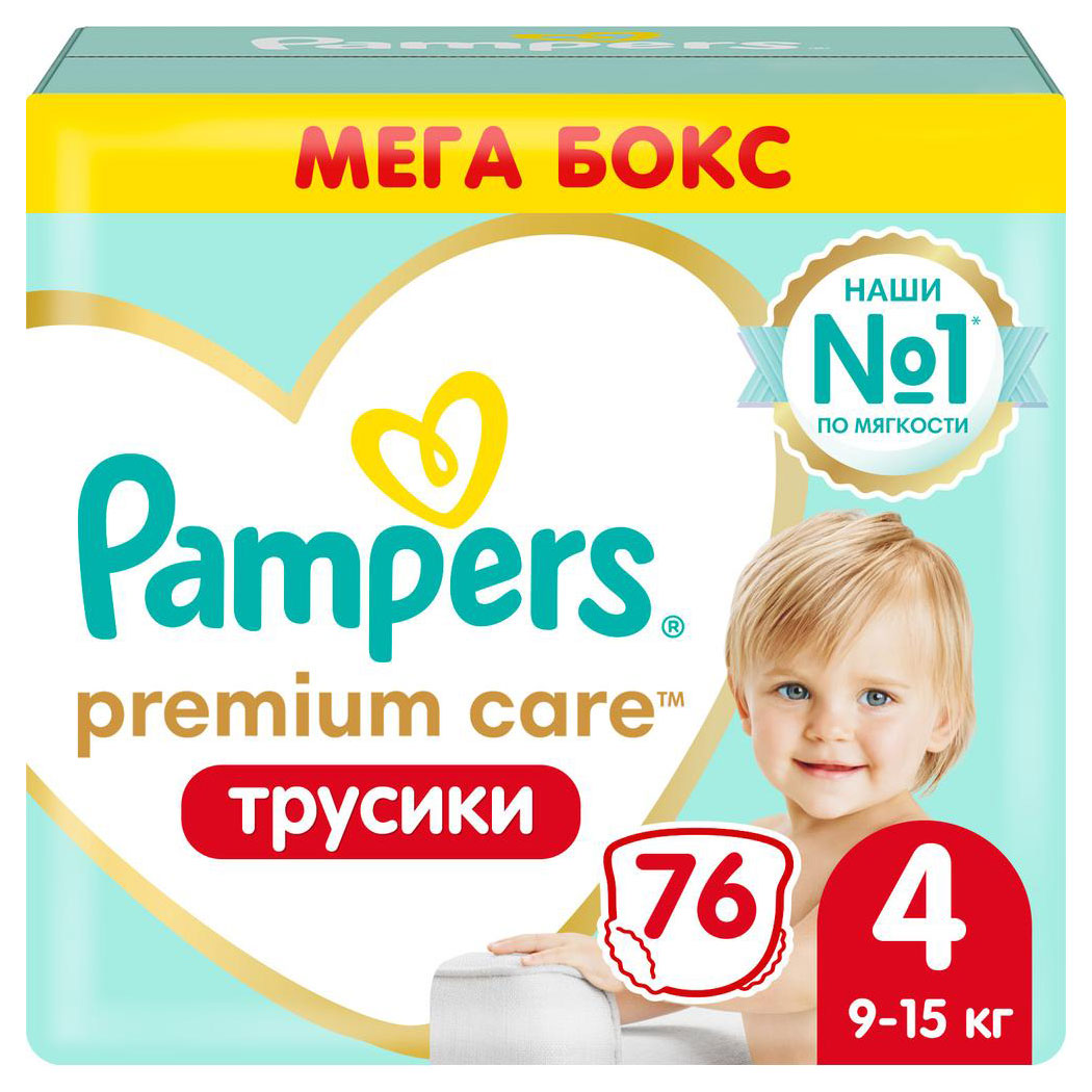 

Трусики Pampers Premium Care Размер 4 (9-15 кг), 76 шт