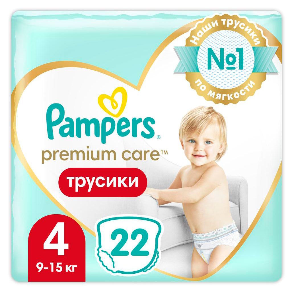 

Pampers Premium Care Трусики Размер 4, 22 Трусиков, 9кг-15кг