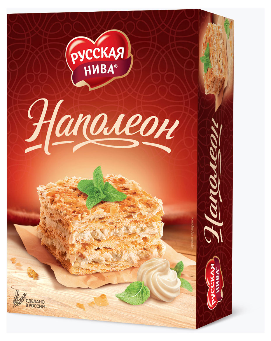 

Торт Русская Нива Наполеон слоеный, 340 г