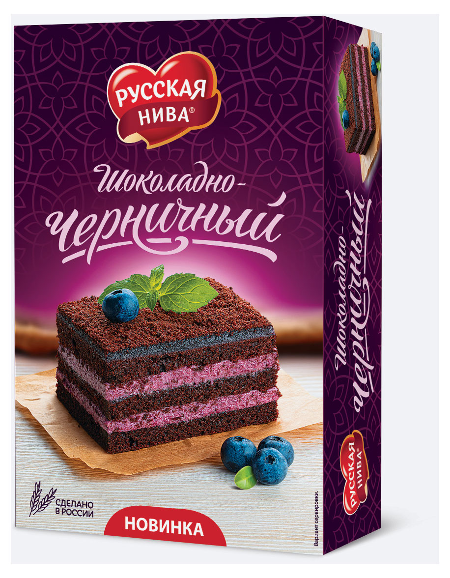 

Торт Русская Нива бисквитный Шоколадно-черничный, 340 г