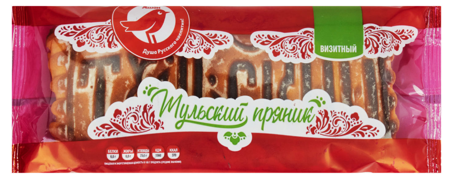 

Пряник АШАН Красная птица Тульский с фруктовой начинкой, 130 г