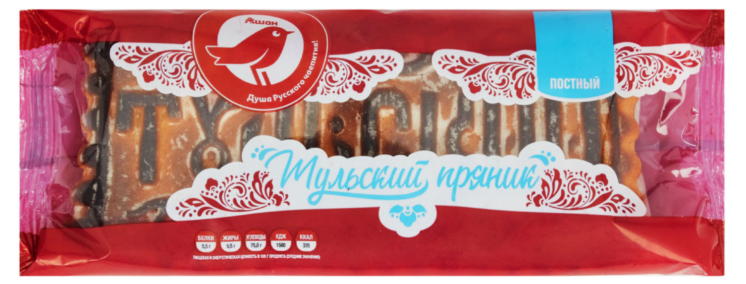 Изображение товара Пряник АШАН Красная птица Тульский постный, 130 г